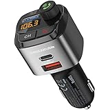 UNBREAKcable Bluetooth FM Transmitter Auto Radio Adapter, Auto Ladegerät mit PD3.0 und QC3.0 Ladeanschluss, Bass Verstärker, Freisprechfunktion, Siri und Google Assistant Unterstützung